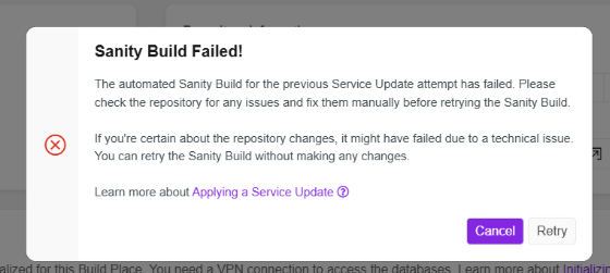 service-update-process-failed-during-sanity-build